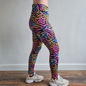 Colourful Zebra print Festival Adult Leggings