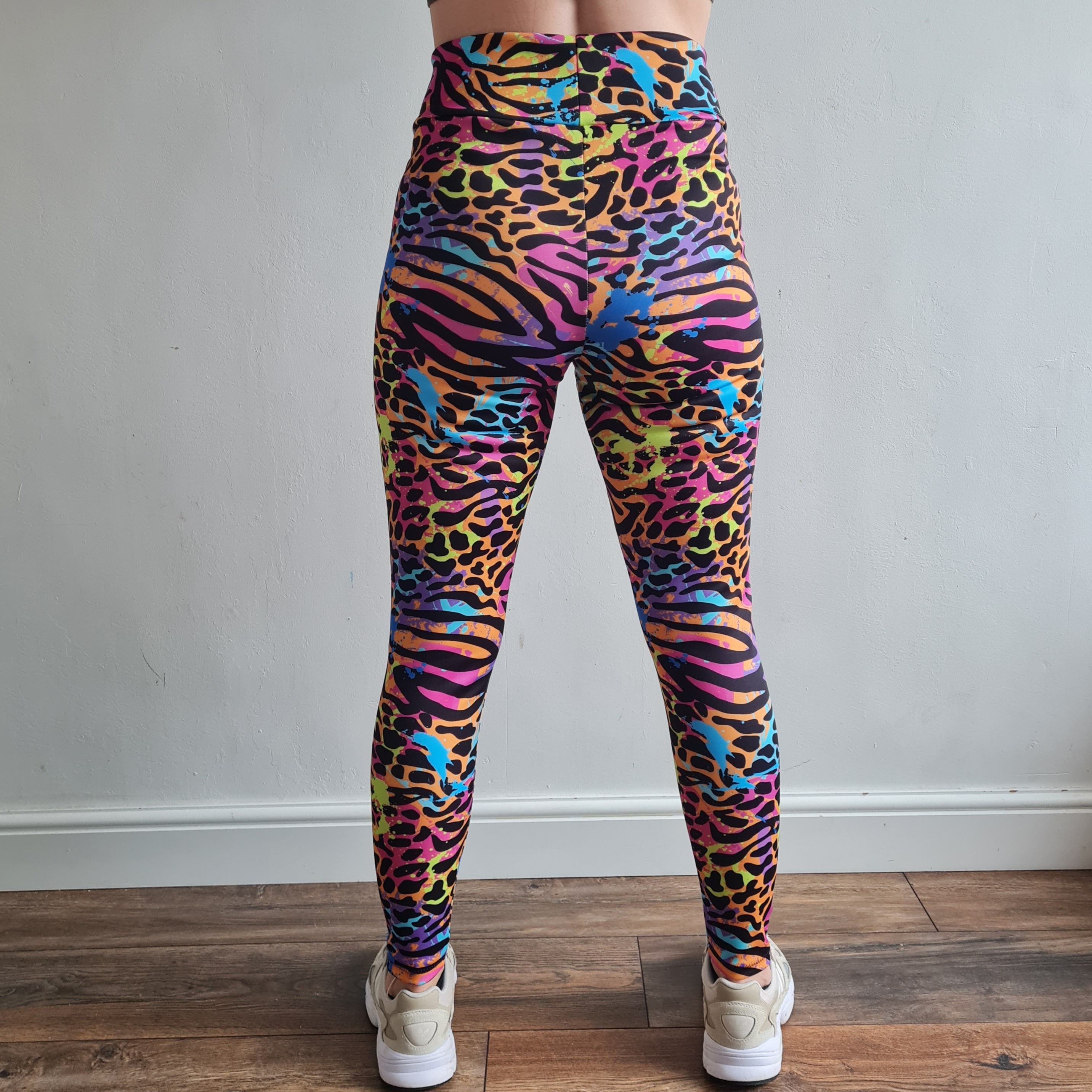 Colourful Zebra print Festival Adult Leggings