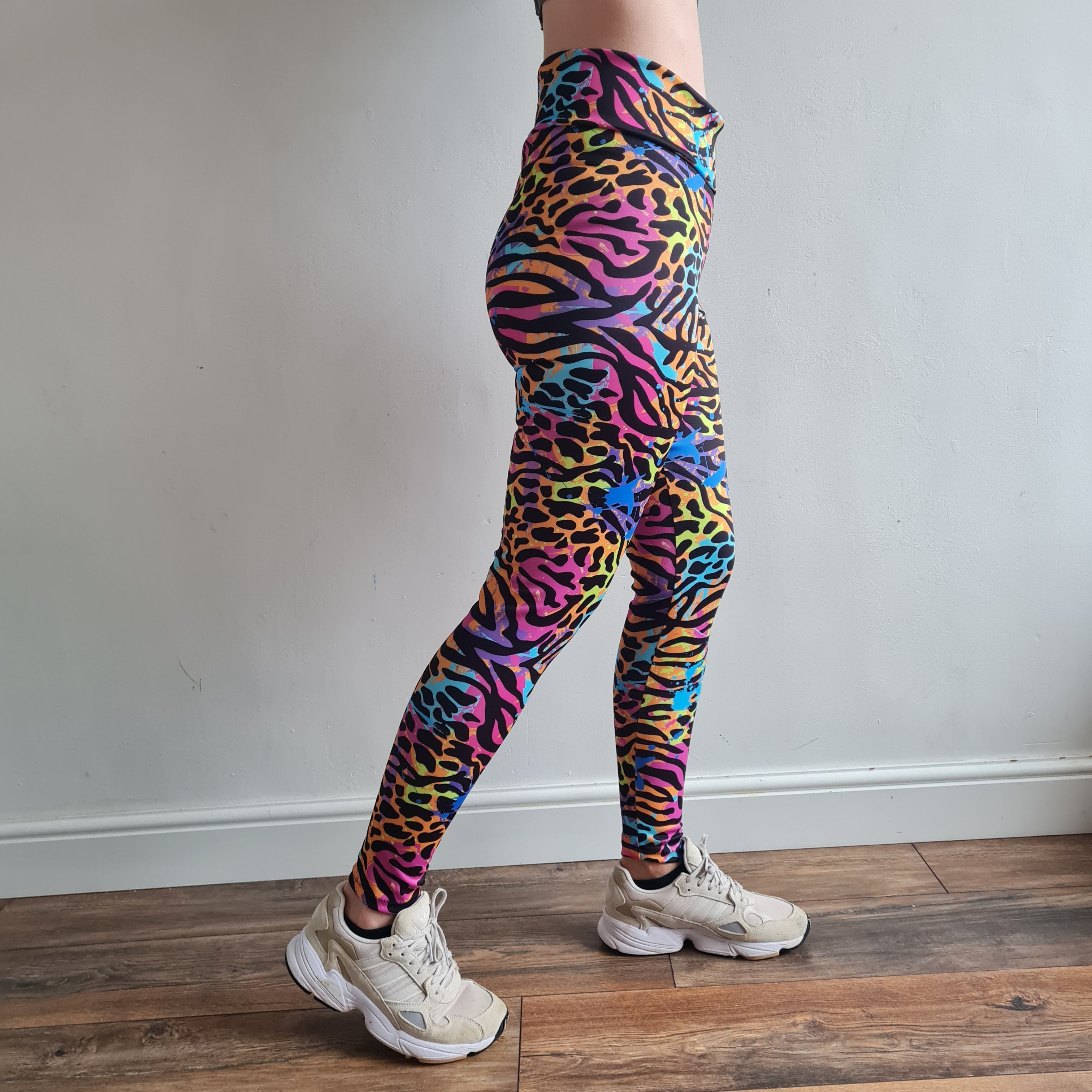 Colourful Zebra print Festival Adult Leggings